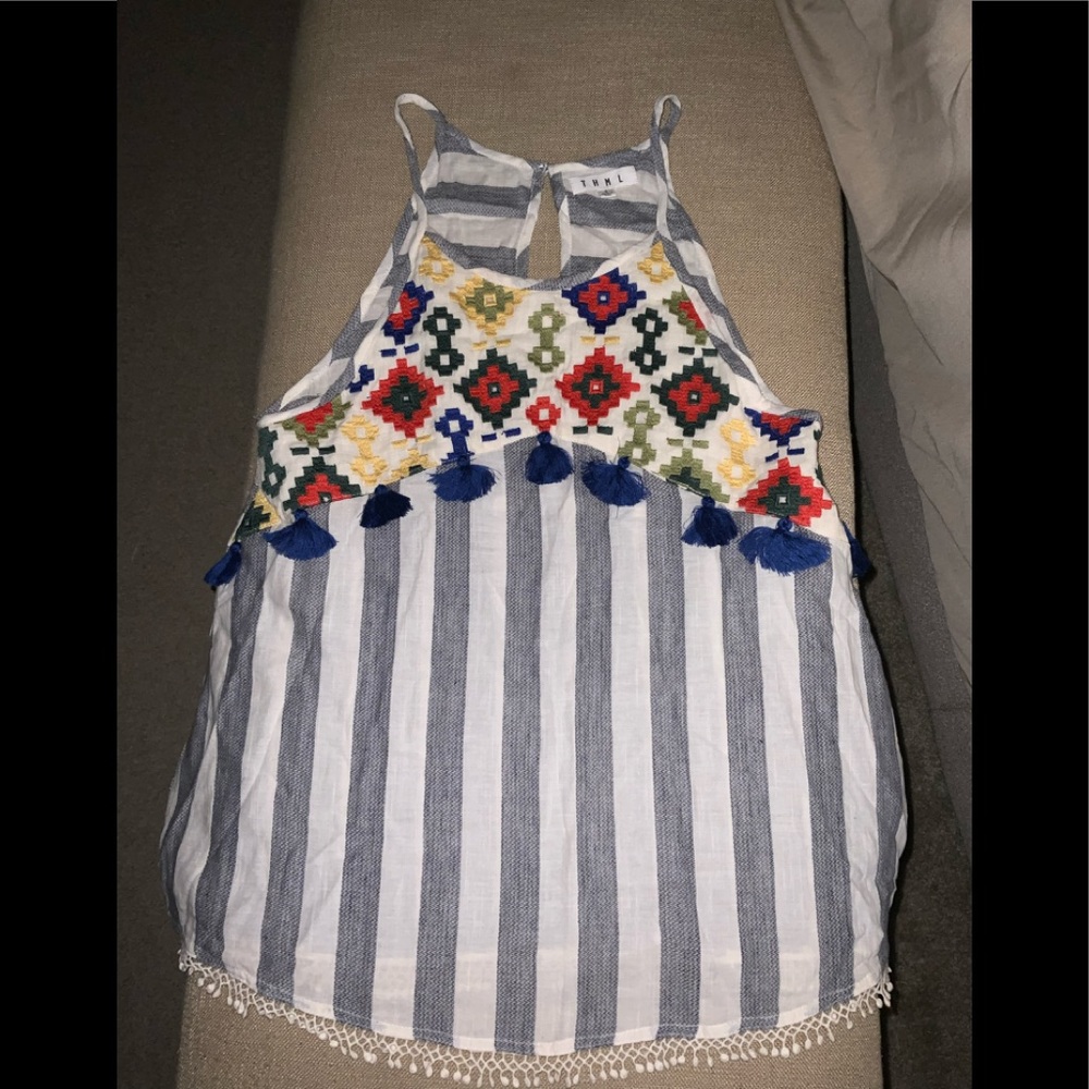 THML Embroidered tasseled tank ( worn once )